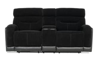 Phantom Black 76'' Power Reclining Console Loveseat with USB & USB-C Ports