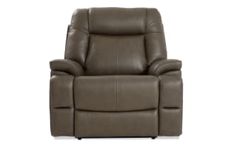 Aerial Brown Massaging Power Lift Recliner with Power Headrest