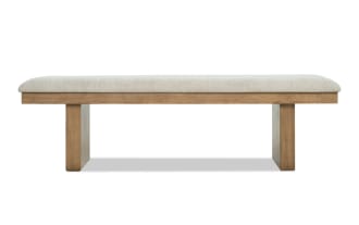Monterey Natural & Gray Upholstered Dining Bench