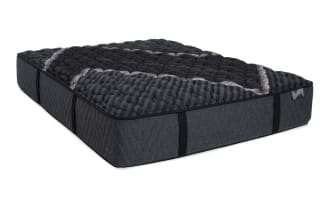 Lush 13'' Twin Extra Firm Mattress in dark gray with quilted cooling cover, layered foam, and wrapped coil system for back and belly sleepers.
