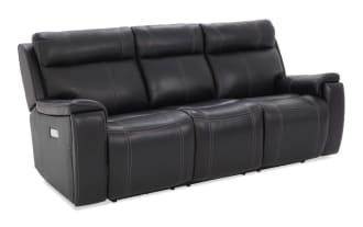 Vector Black Leather 88'' Immersive Audio Power Reclining Sofa