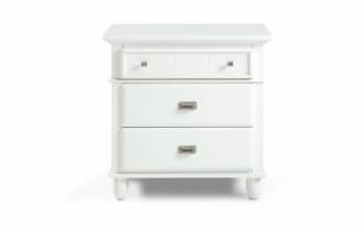 Spencer White 3 Drawer Nightstand