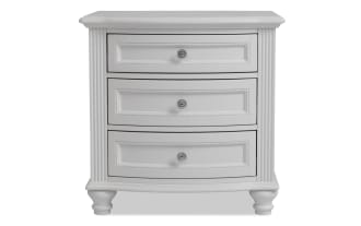 Madelyn White 3 Drawer Nightstand