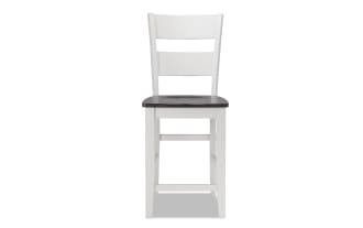 Blake White & Gray Ladder Back Counter Height Stool