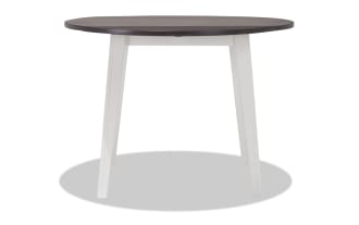 Blake White & Gray Round Drop Leaf Dining Table