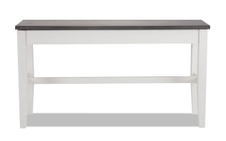 Blake White & Gray Counter Height Storage Dining Bench