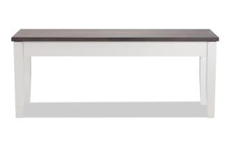 Blake White & Gray Storage Dining Bench
