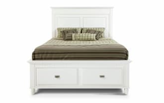 Spencer Queen White Storage Platform Bed