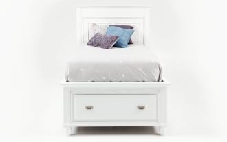 Spencer Twin White Storage Platform Bed