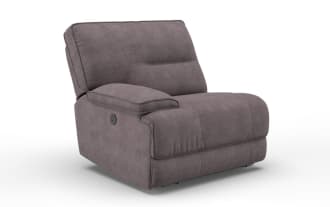 Pacifica Gray Left Arm Facing Power Recliner with USB Port