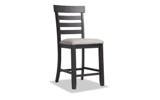 Sonoma Espresso & Beige Ladder Back Upholstered Counter Height Stool