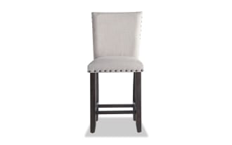 Sonoma Espresso & Beige Solid Back Upholstered Counter Height Stool