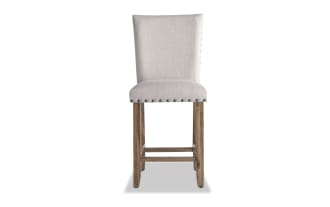Sonoma Natural & Beige Solid Back Upholstered Counter Height Stool
