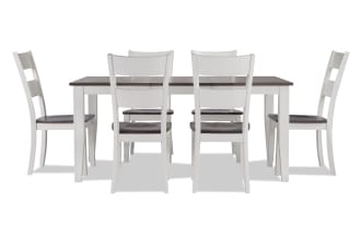 Blake 7 Piece White & Gray Extendable Dining Set