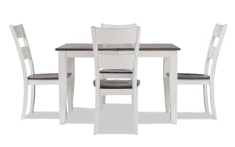 Blake 5 Piece White & Gray Extendable Dining Set