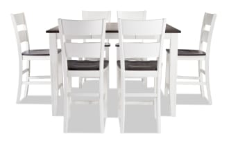 Blake 7 Piece White & Gray Extendable Counter Height Dining Set