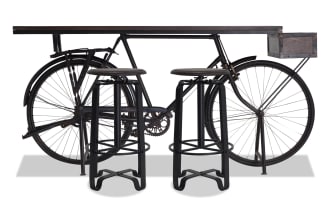 3 Piece Black & Brown Bike Bar Set