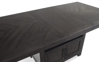 Sonoma 6 Piece Espresso & Beige Upholstered Extendable Counter Height Dining Set with Storage Bench