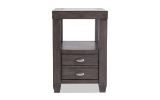 Prestige Gray Storage Chairside Table