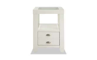 Prestige White Storage Chairside Table
