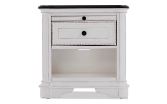 Scarlett White & Oak Nightstand with Drawer