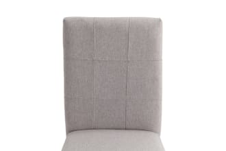 Leah Brown & Beige Solid Back Upholstered Dining Chair