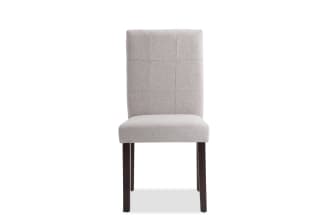 Leah Brown & Beige Solid Back Upholstered Dining Chair