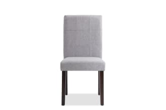 Leah Brown & Gray Solid Back Upholstered Dining Chair