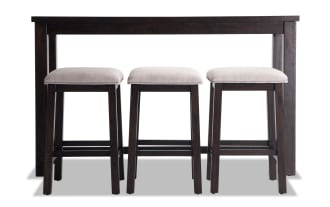 Montana 4 Piece Espresso & Beige Upholstered Sofa Table Set