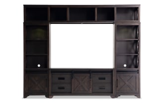 Montana 99'' Espresso 4 Piece Storage Entertainment Center