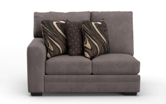 Luxe Gray Left Arm Facing Loveseat