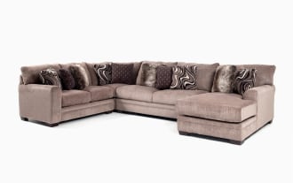 Luxe Gray 150'' 4 Piece Right Arm Facing Chaise Sectional