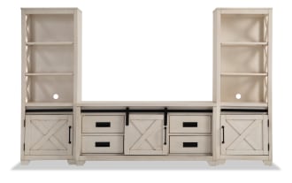 Montana 99'' White 3 Piece Storage Entertainment Center