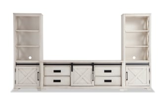 Montana 109'' White 3 Piece Storage Entertainment Center