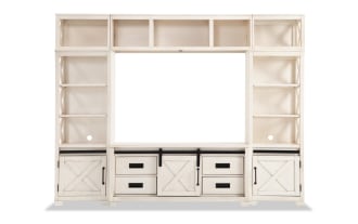 Montana 99'' White 4 Piece Storage Entertainment Center