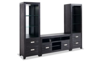 Elevations 94'' Black 3 Piece Storage Entertainment Center
