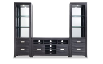 Elevations 94'' Black 3 Piece Storage Entertainment Center
