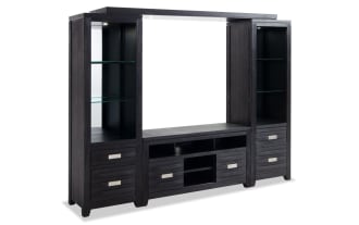 Elevations 94'' Black 4 Piece Storage Entertainment Center