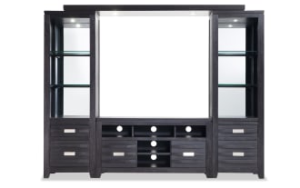 Elevations 94'' Black 4 Piece Storage Entertainment Center
