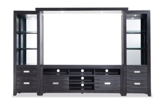 Elevations 114'' Black 4 Piece Storage Entertainment Center