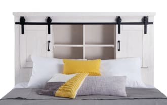 Montana 5 Piece California King White Bookcase Storage Bedroom Set