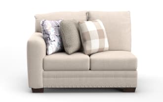 Cottage Chic Beige Left Arm Facing Loveseat