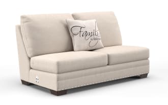 Cottage Chic Beige Armless Sofa