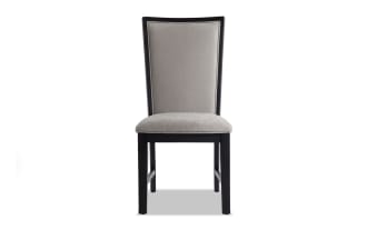 Cosmopolitan Gray & Black Solid Back Upholstered Dining Chair
