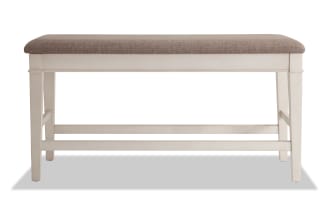 Montana White & Beige Upholstered Counter Height Storage Dining Bench