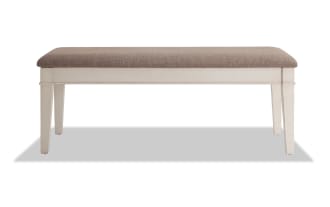 Montana White & Beige Upholstered Storage Dining Bench