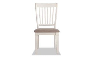 Montana White & Beige Slat Back Upholstered Dining Chair