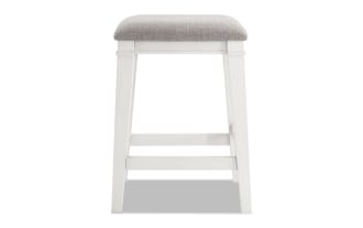 Montana White & Beige Backless Upholstered Counter Height Stool