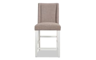 Montana White & Beige Solid Back Upholstered Counter Height Stool