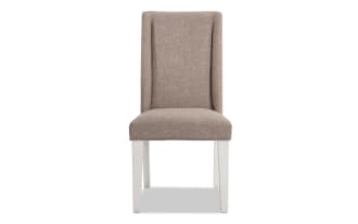Montana White & Beige Solid Back Upholstered Dining Chair